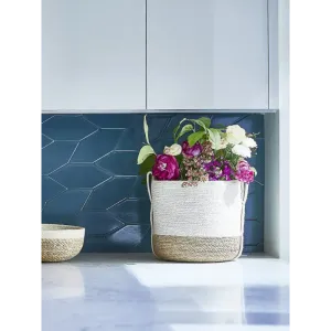 Savar Basket with Side Handle by Fair Trade Artisans in Raw Jute
