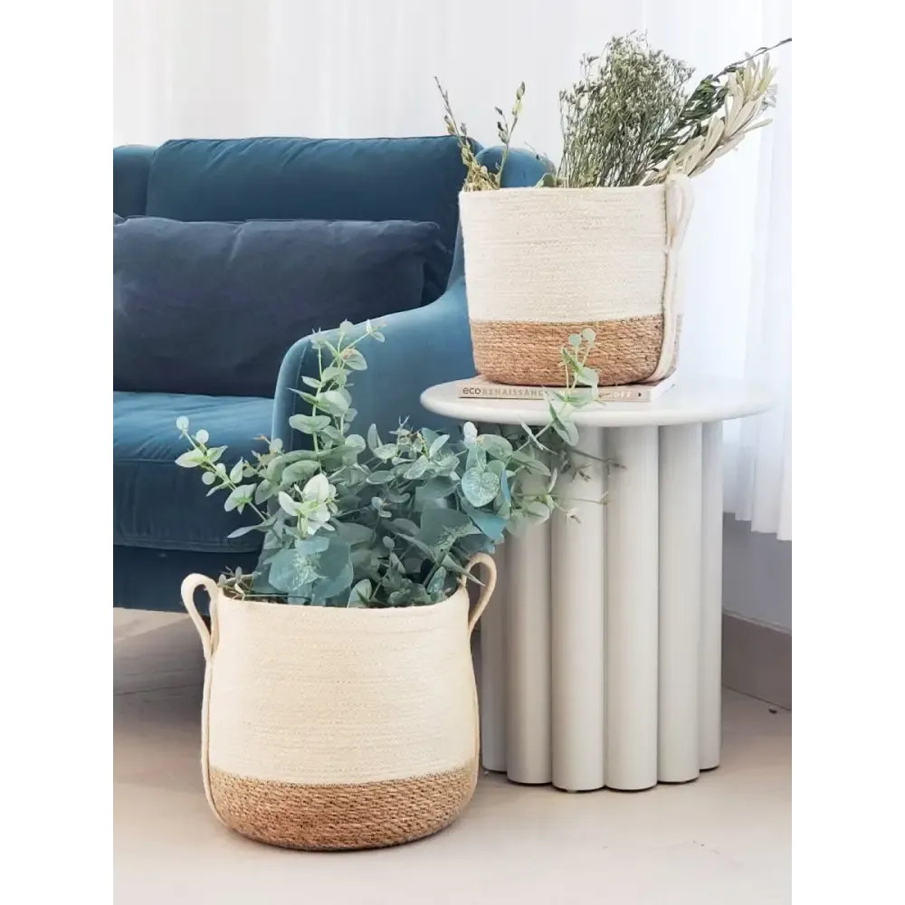 Savar Basket with Side Handle by Fair Trade Artisans in Raw Jute