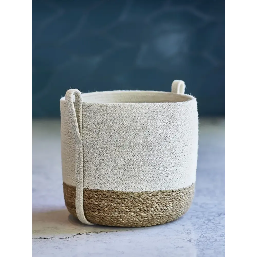 Savar Basket with Side Handle by Fair Trade Artisans in Raw Jute