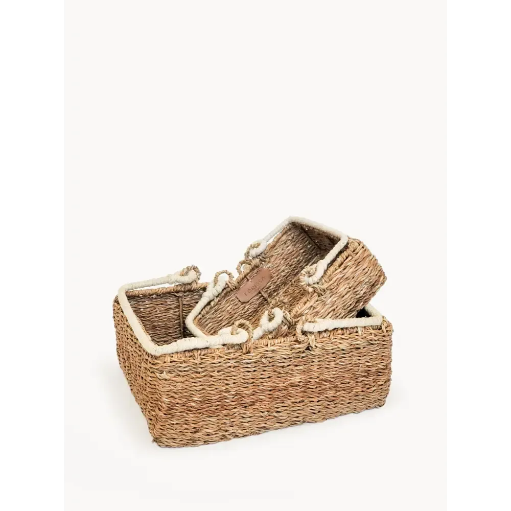 Savar Fair Trade Storage Baskets With Handle Set of 2