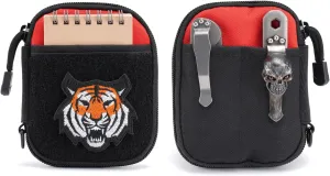 Sayram EDC Pouch, Pocket Organizer, Mighty Pouch for Men, EDC Bags with Patches, Small Tool Pouch with D-Ring