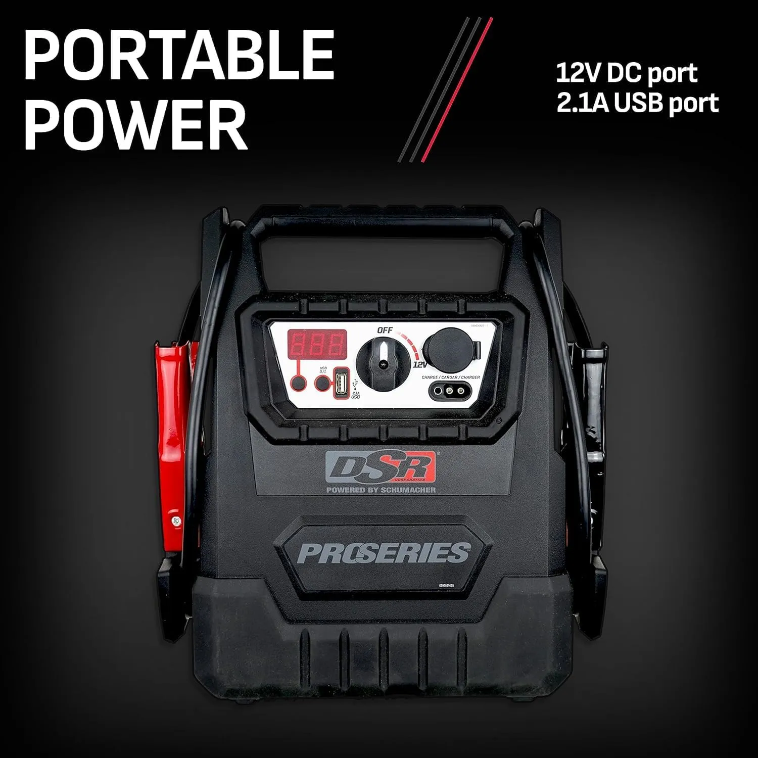 Schumacher Electric DSR157 - ProSeries Jump Starter - 12V 2000 Peak Amps Portable Car Jump Starter & Maintainer - Jumper Cables with Battery Pack - 400 Cranking Amps