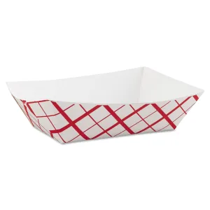 SCT® Paper Food Baskets, 3 lb Capacity, 7.2 x 4.95 x 1.94, Red/White, Paper, 500/Carton