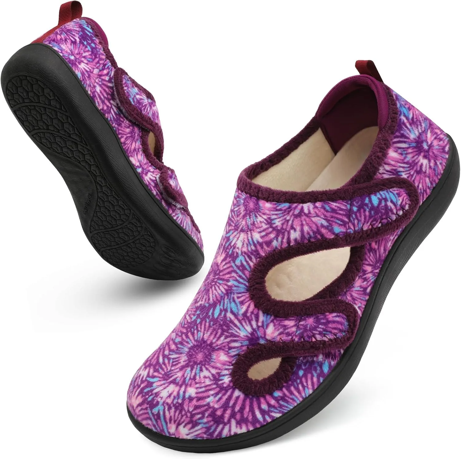 Scurtain Womens Slippers Wide Diabetic Shoes Comfy Neuropathy Bunion Recovery Shoes Casual Walking Shoes Indoor Outdoor Slippers