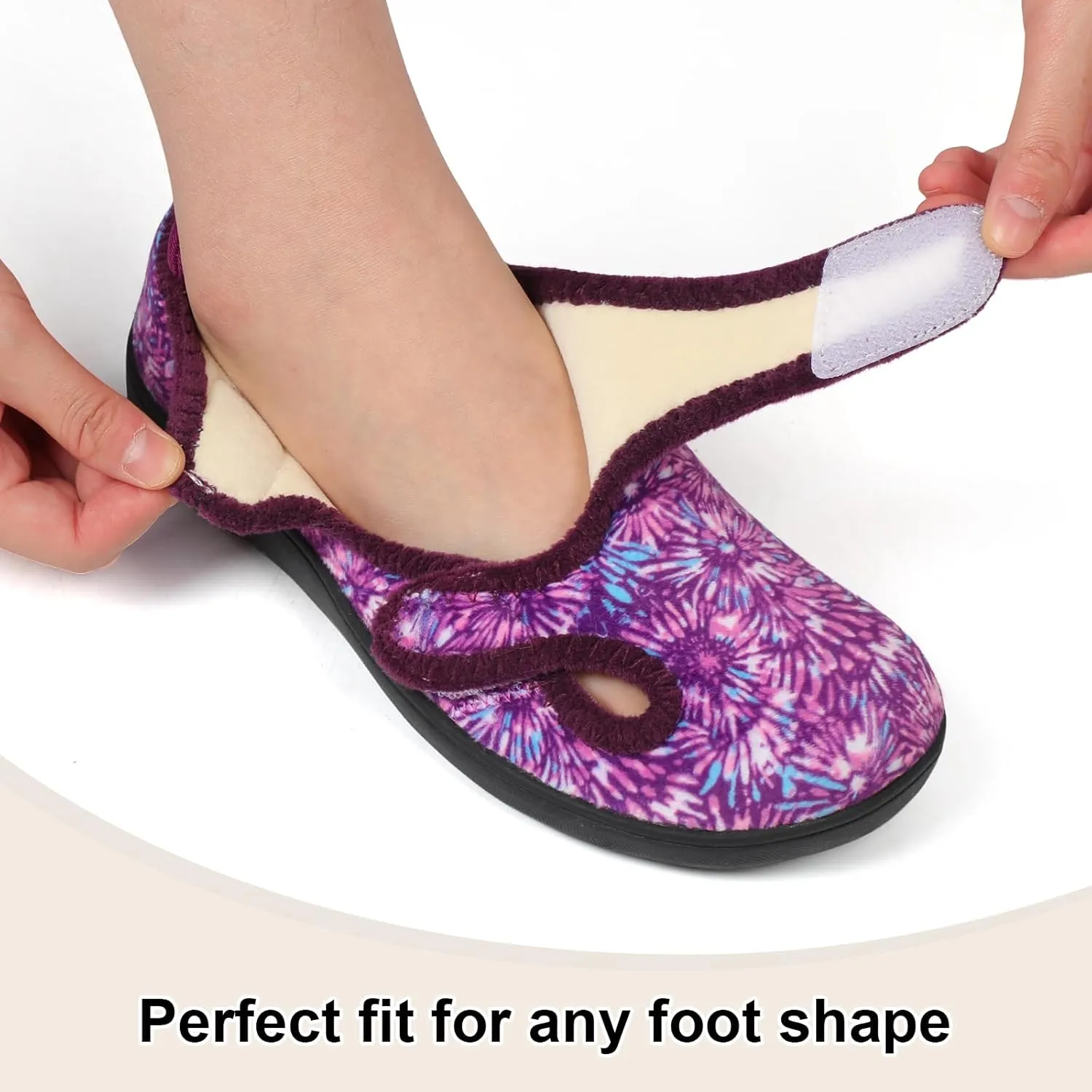 Scurtain Womens Slippers Wide Diabetic Shoes Comfy Neuropathy Bunion Recovery Shoes Casual Walking Shoes Indoor Outdoor Slippers