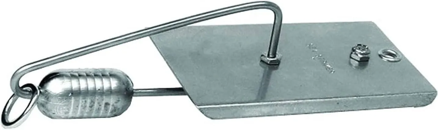 Sea Striker Planers | Fishing Planer with Stainless Steel Blade with Large Brass Ring, Silver