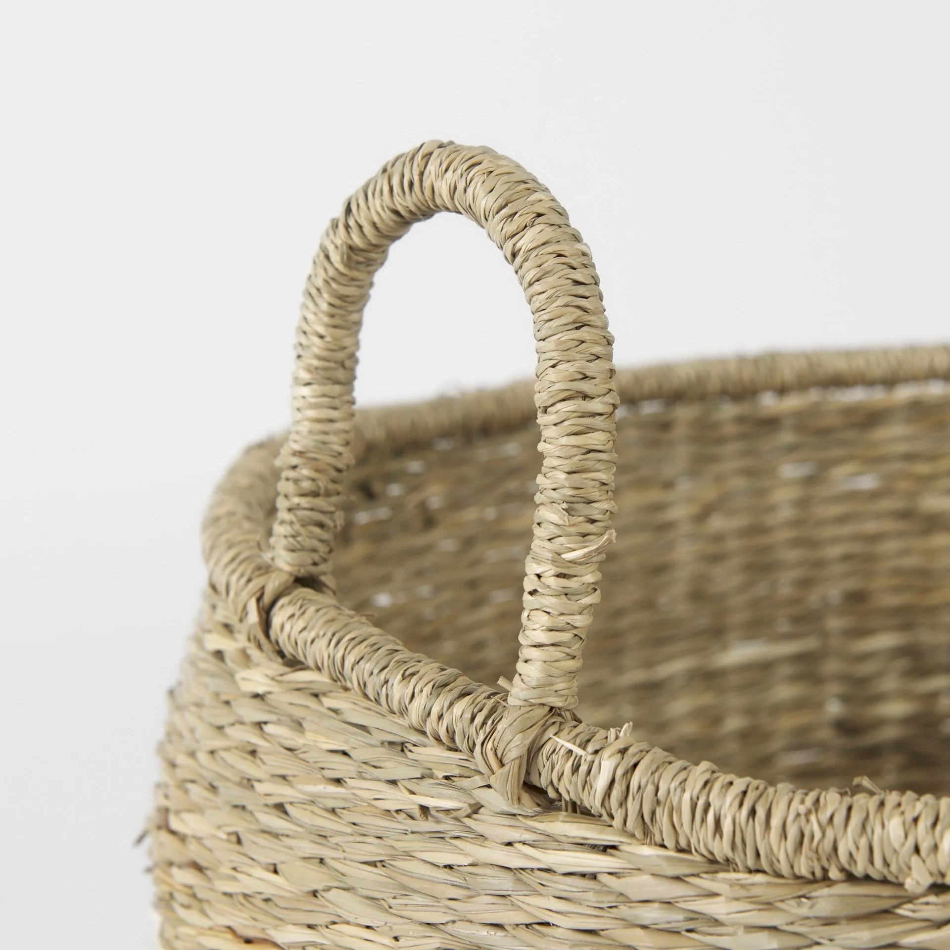 Set of Two 18" Brown Wicker Baskets