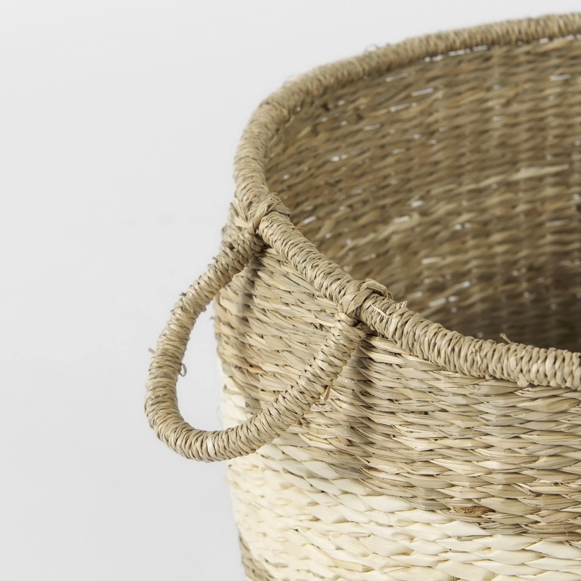 Set of Two 18" Brown Wicker Baskets