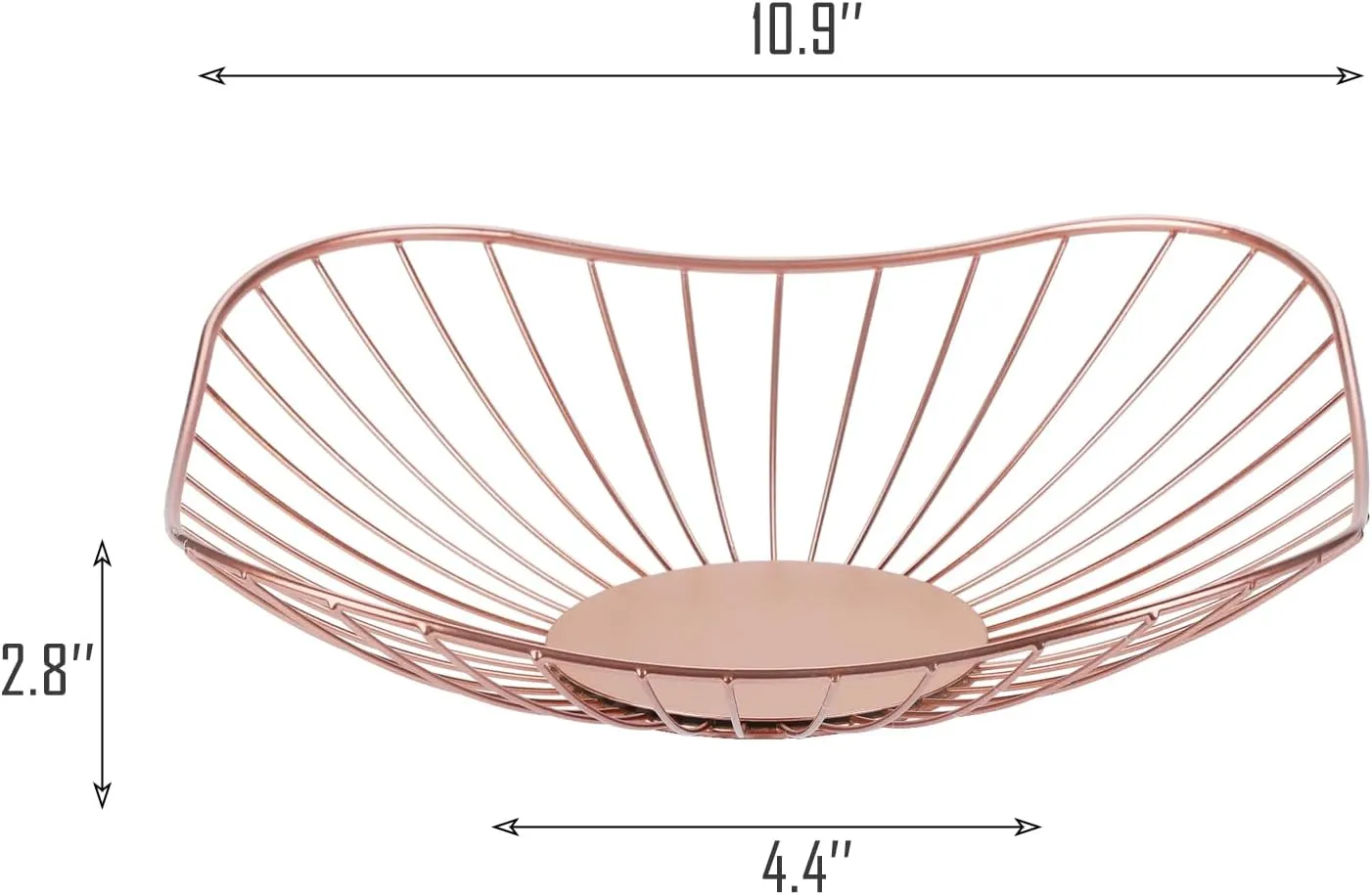Short Curved-Edge Modern Creative Stylish Single Tier Dish,Metal Iron Wire Fruit Vegetables Bread Decorative Stand Serving Bowls Basket Holder (Square Dish) (Pink)