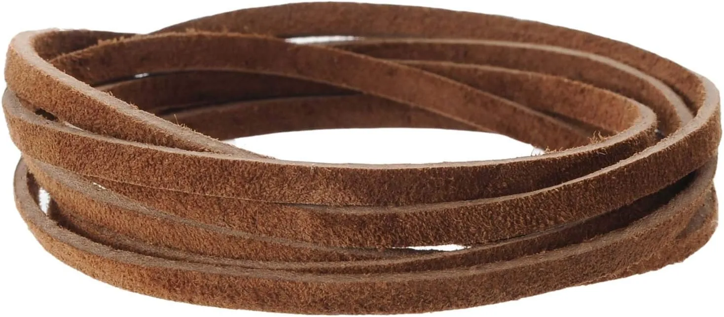 Silver Creek Leather Co Realeather SOS25-2003 Suede Leather Lace for Crafts and Jewelry Making, 0.125" x 25', Dark Brown, 1-Spool