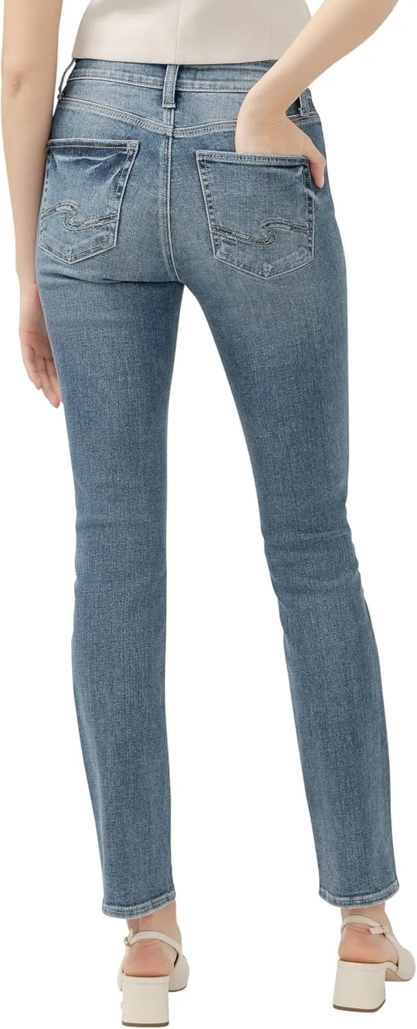 Silver Jeans Co. Women's Avery High Rise Curvy Fit Straight Leg Jeans