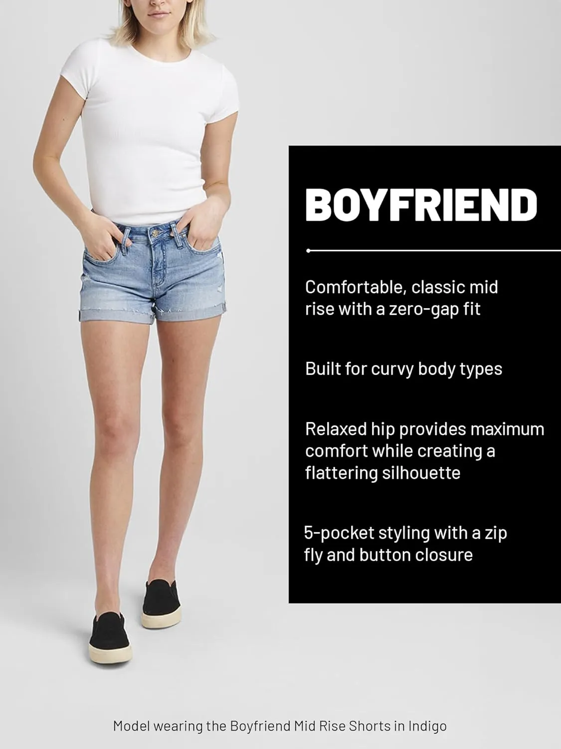 Silver Jeans Co. Women's Boyfriend Mid Rise Short
