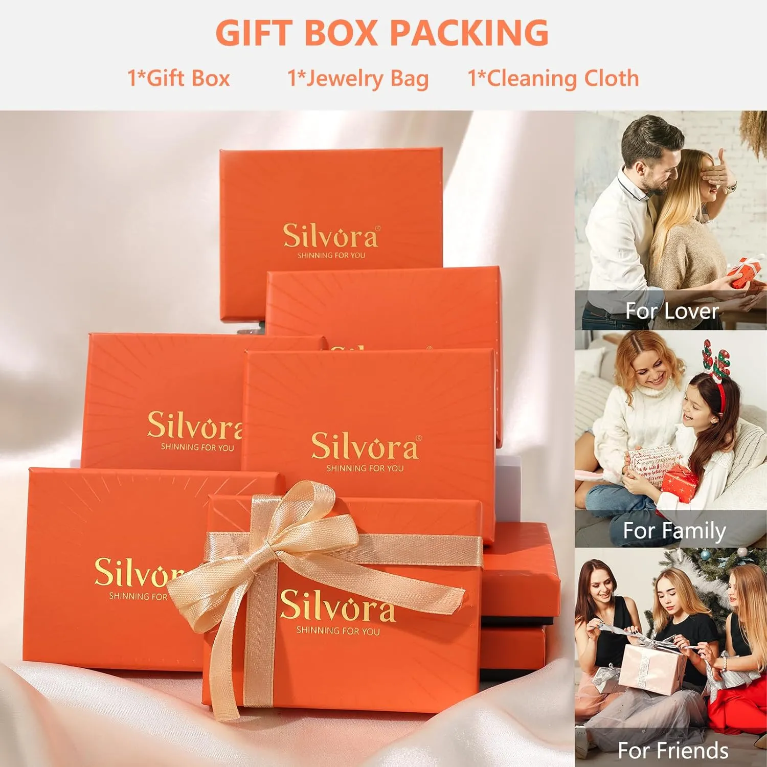 Silvora 925 Sterling Silver Heart Letter Stud Earrings for Women Initial Earring for Girls with Gift Packaging