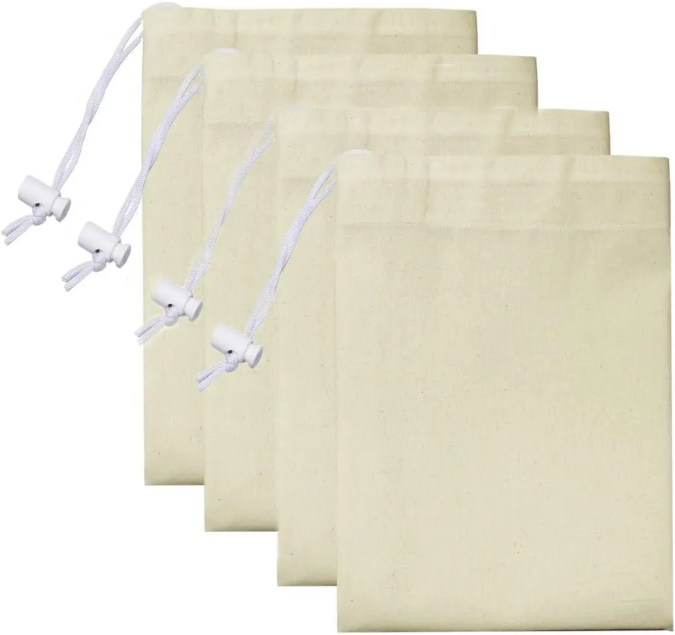 Simpli-Magic Canvas Tote Bags, 13"x15", Pack of 4, Natural