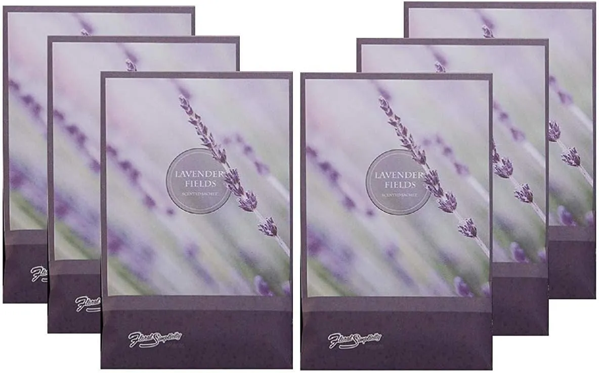 Simplicity Scents Lavender Scented Sachets Pack of 6, Everyday - Long-Lasting Scented Bags, Home Fragrance, Air Freshener & Deodorizer for Closet, Room, Drawer, or Cars, Made in USA