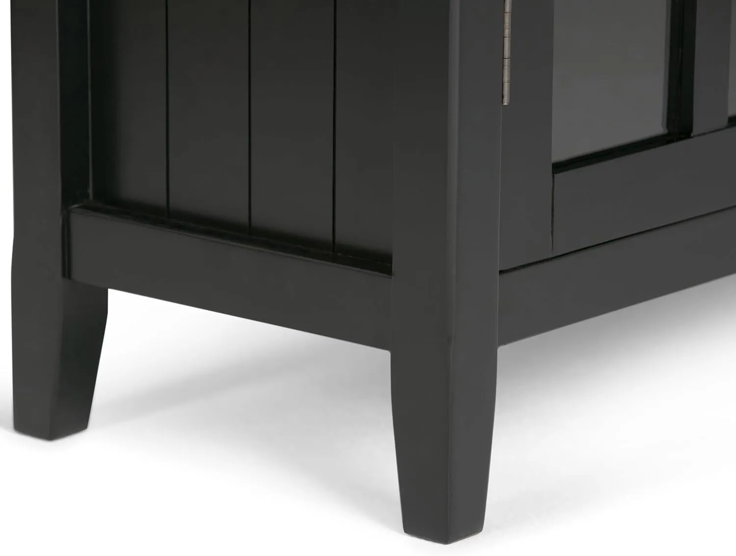 SIMPLIHOME Acadian SOLID WOOD 39 inch Wide Transitional Medium Storage Cabinet in Black for the Living Room, Entryway and Family Room