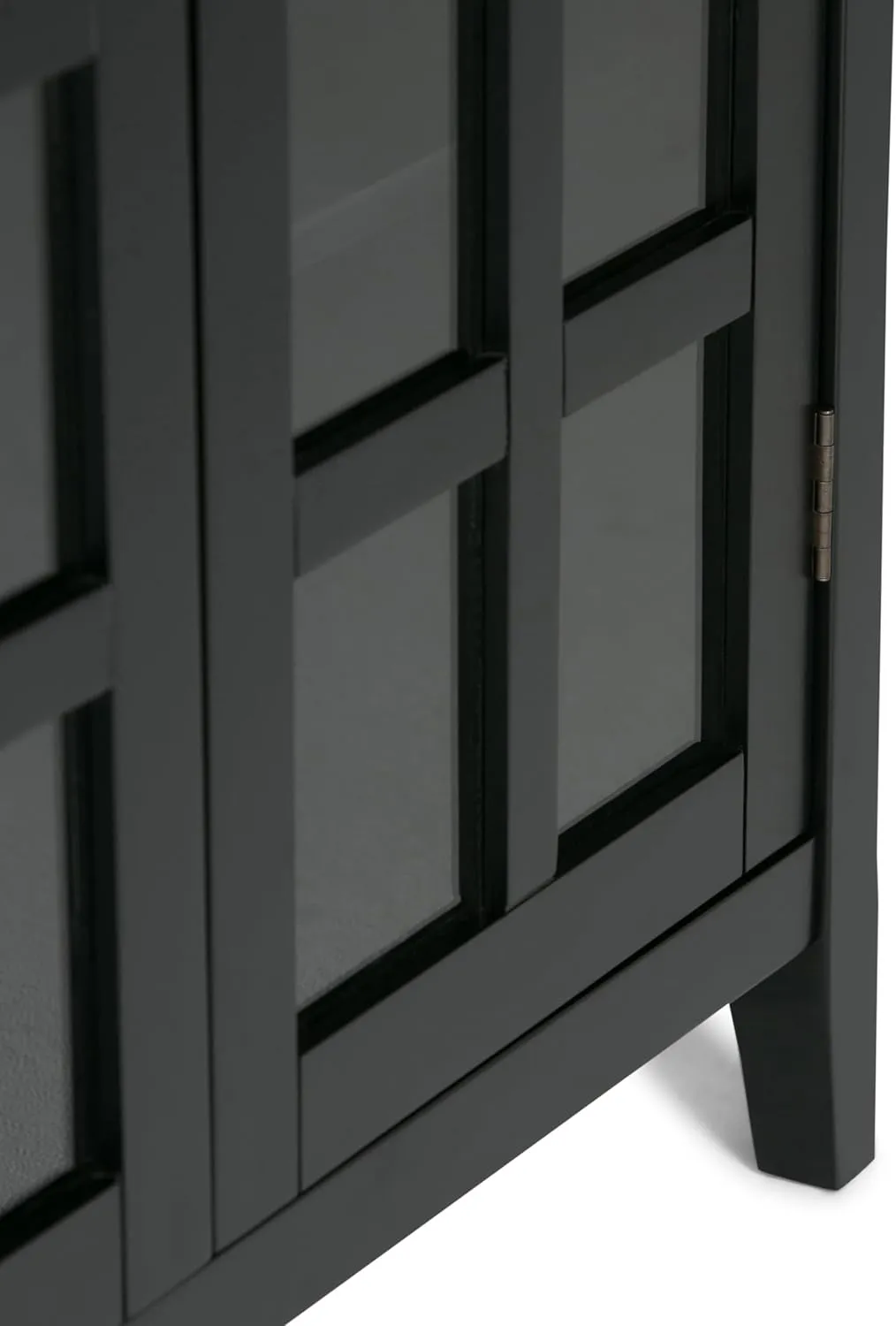 SIMPLIHOME Acadian SOLID WOOD 39 inch Wide Transitional Medium Storage Cabinet in Black for the Living Room, Entryway and Family Room