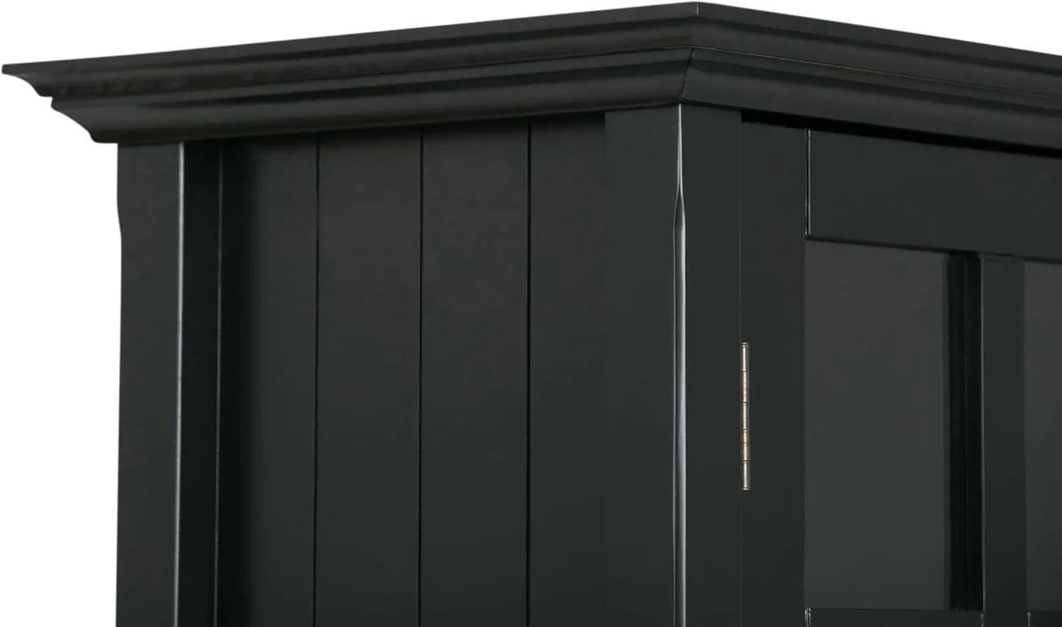 SIMPLIHOME Acadian SOLID WOOD 39 inch Wide Transitional Medium Storage Cabinet in Black for the Living Room, Entryway and Family Room