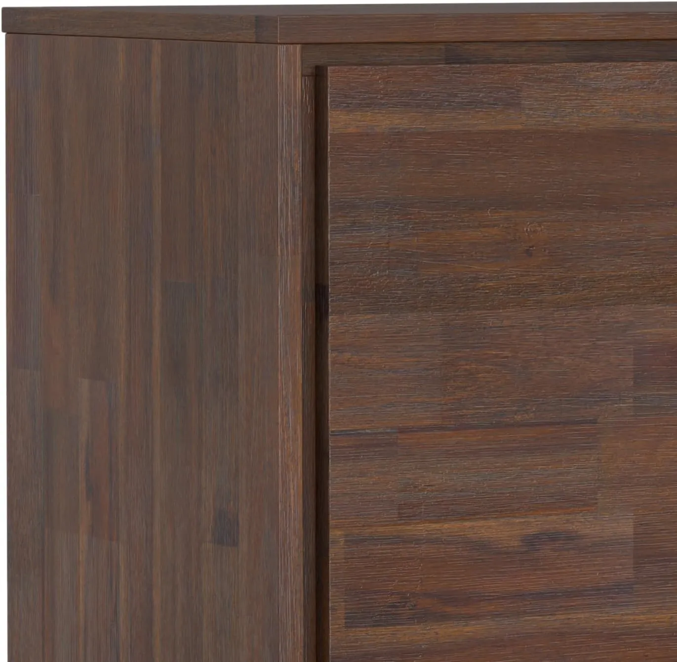 SIMPLIHOME Lowry Buffet - 41 inch Wide Solid Acacia Wood 2-Door Sideboard Buffet in Distressed Charcoal Brown, Modern Industrial Cabinet for Dining Room or Kitchen with Metal Base and Storage Shelf