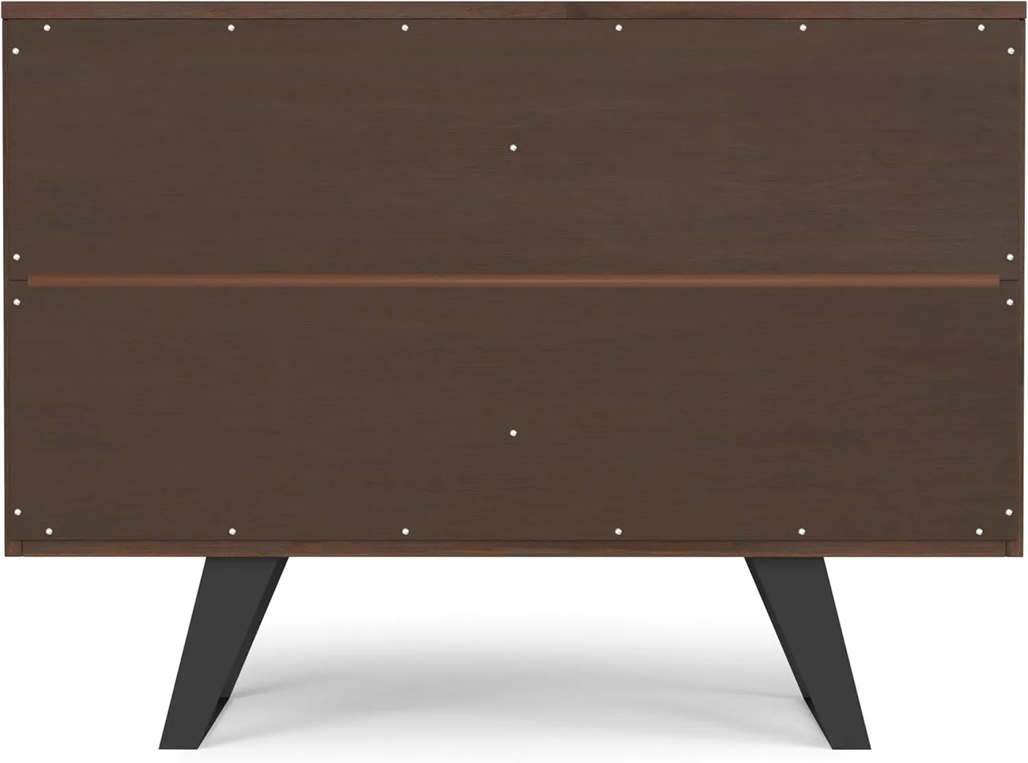 SIMPLIHOME Lowry Buffet - 41 inch Wide Solid Acacia Wood 2-Door Sideboard Buffet in Distressed Charcoal Brown, Modern Industrial Cabinet for Dining Room or Kitchen with Metal Base and Storage Shelf