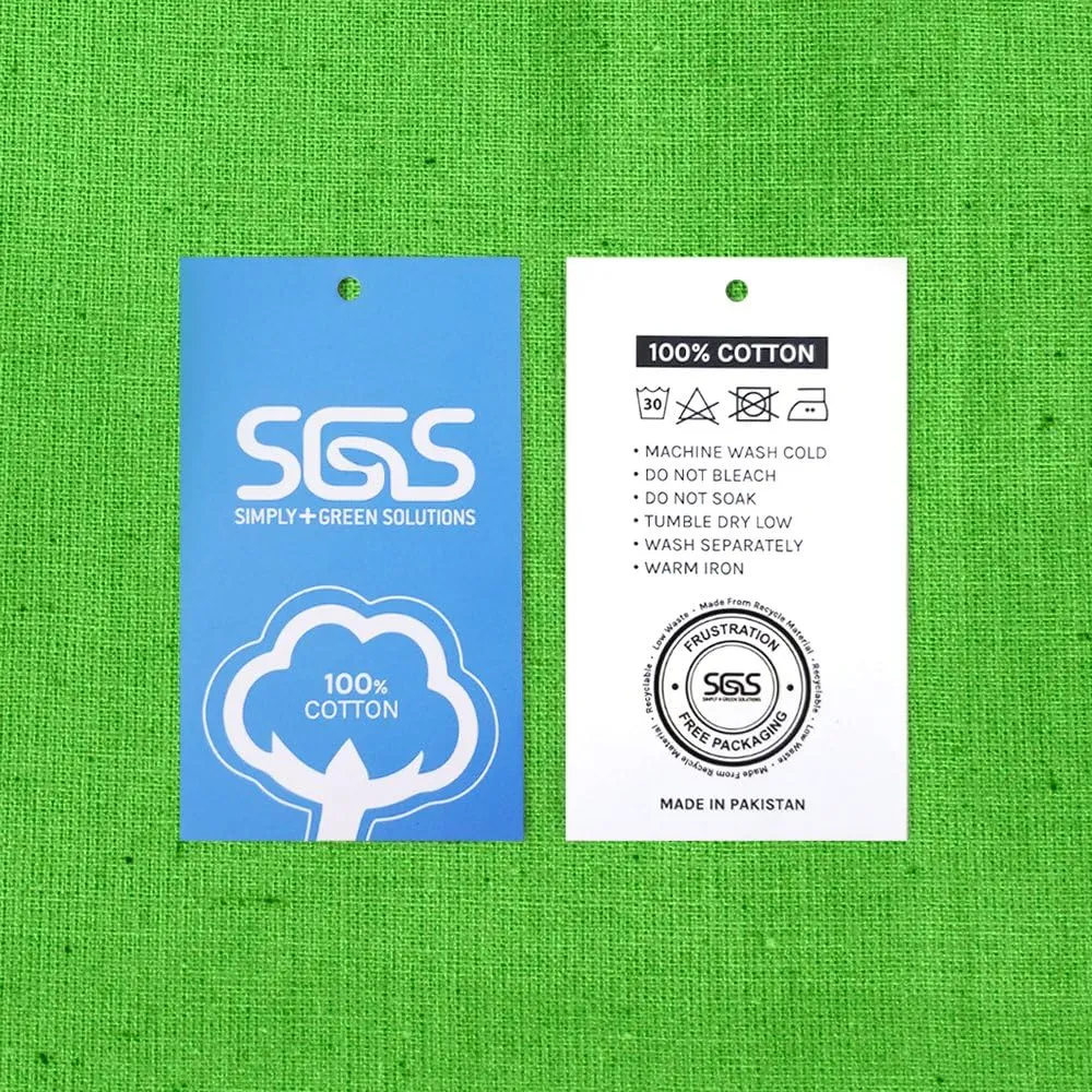 Simply Green Solutions Reusable Cotton Cloth Grocery Craft Bag, 15 x 16 Reusable Tote with Handle, Pack of 5, Lime Green