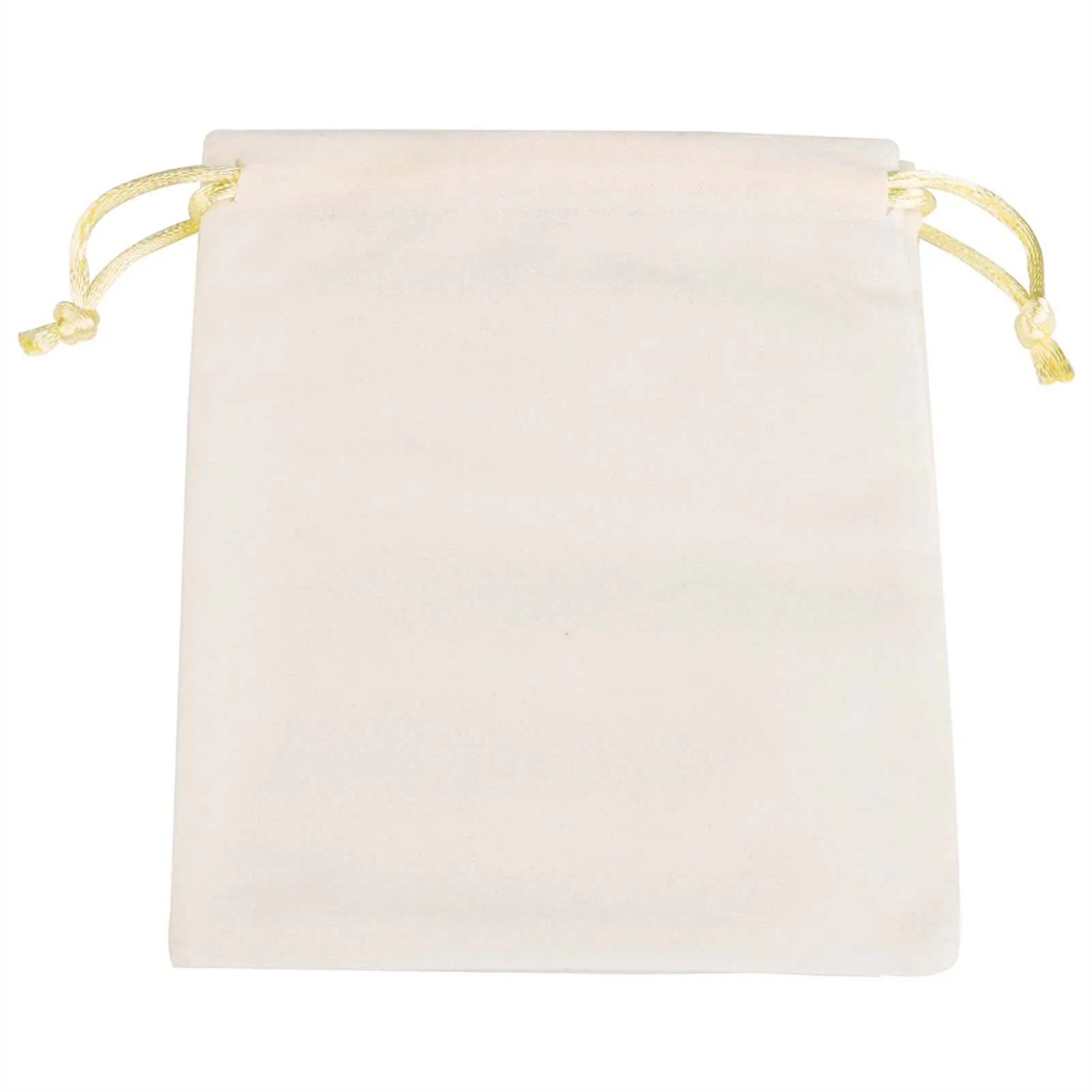 Single Sided White Velvet Drawstring Bags - 5 Sizes