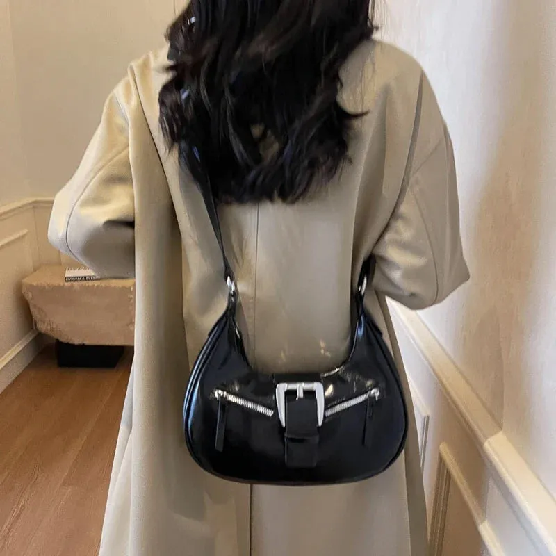 Small Belt Design Faux Leather Shoulder Bags