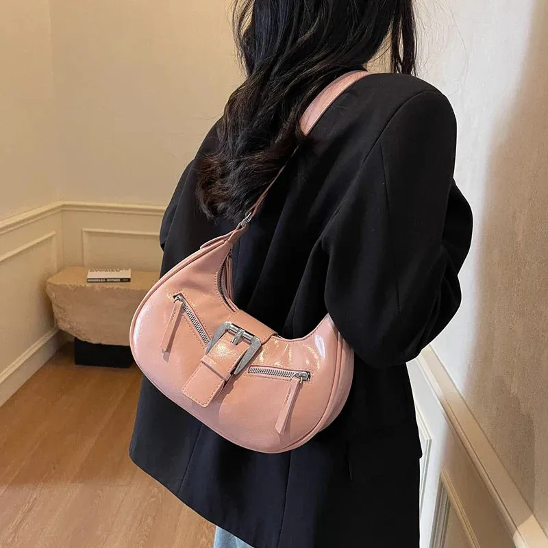Small Belt Design Faux Leather Shoulder Bags