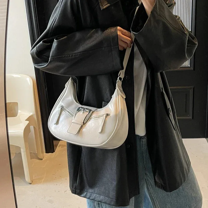Small Belt Design Faux Leather Shoulder Bags