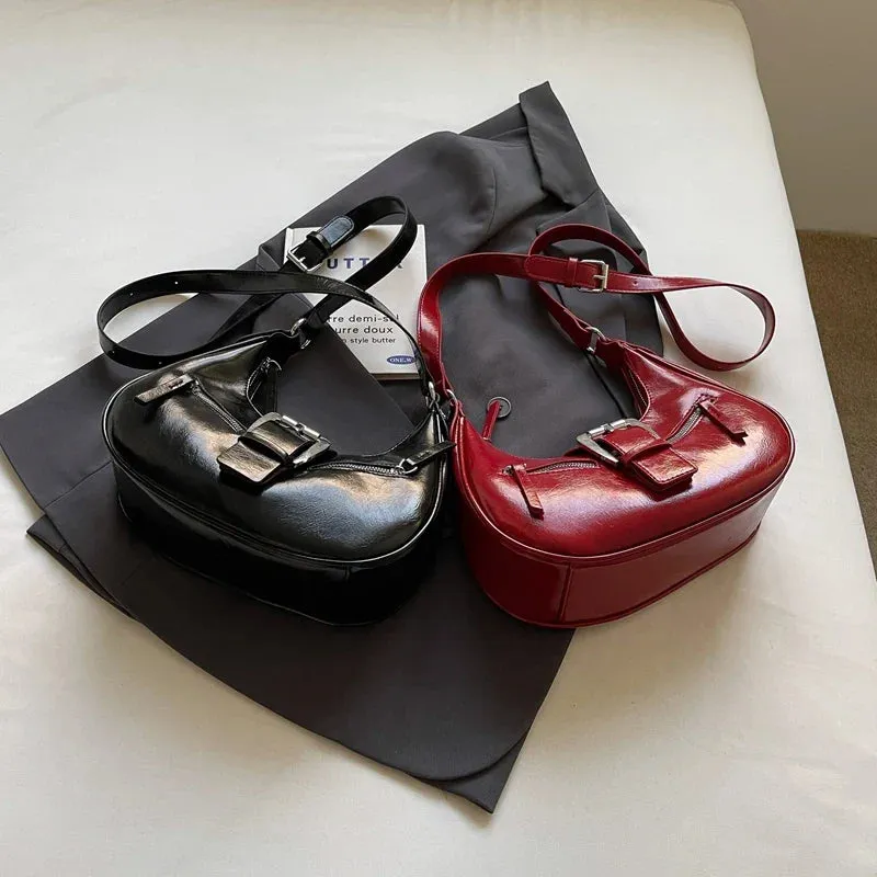 Small Belt Design Faux Leather Shoulder Bags