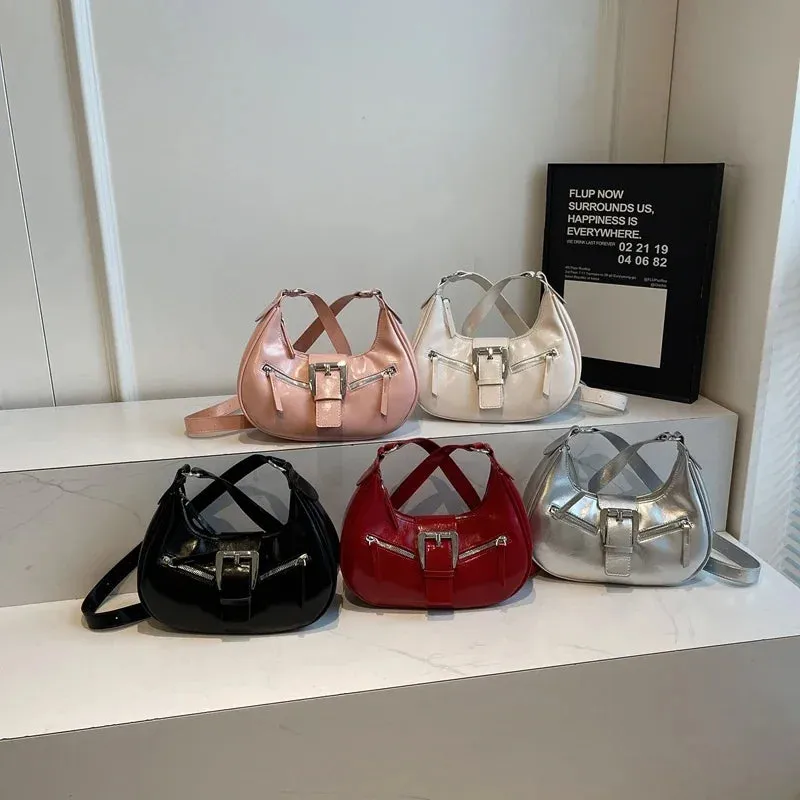 Small Belt Design Faux Leather Shoulder Bags