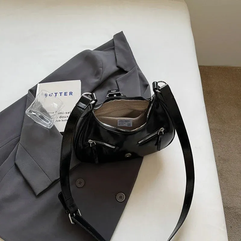 Small Belt Design Faux Leather Shoulder Bags