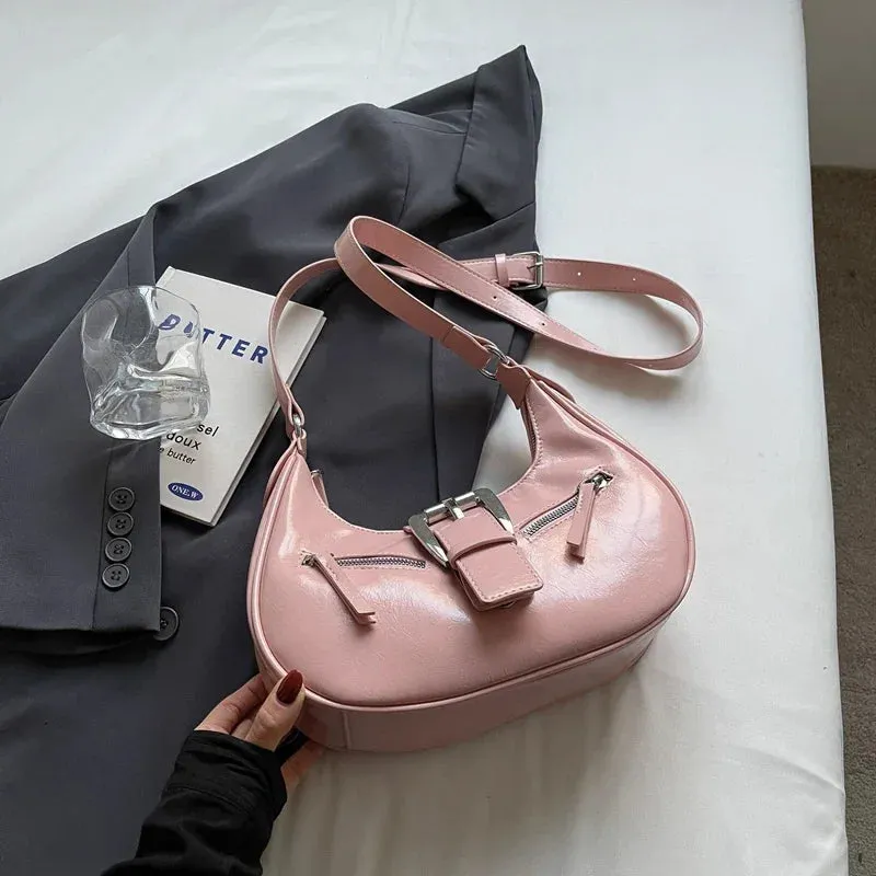 Small Belt Design Faux Leather Shoulder Bags