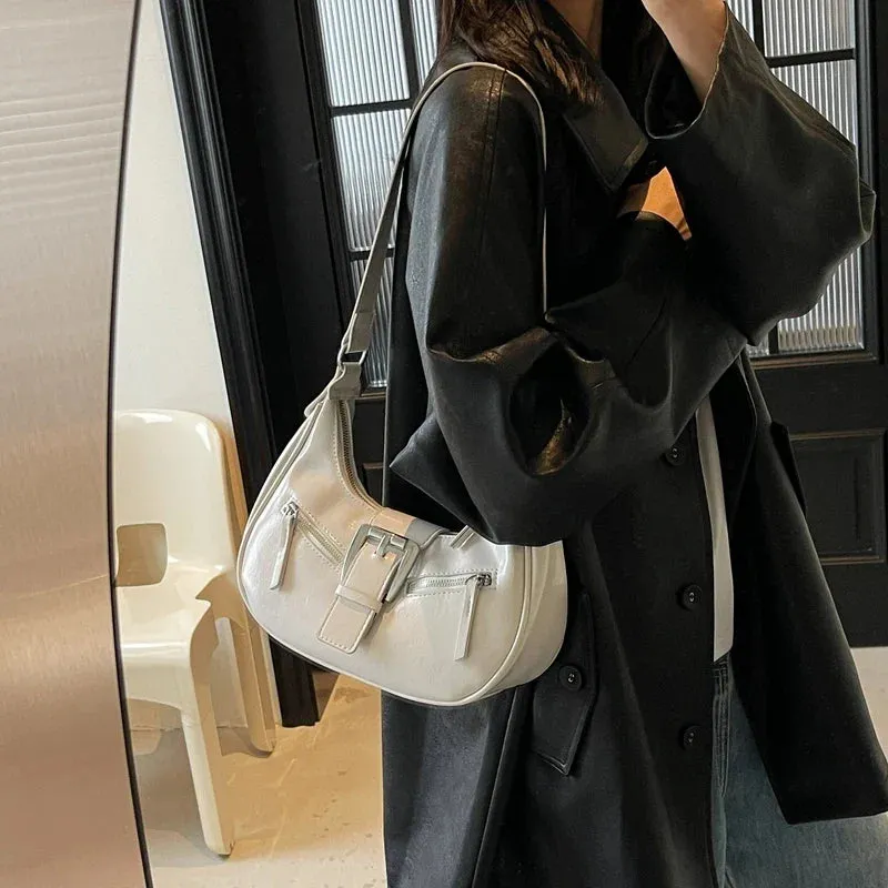 Small Belt Design Faux Leather Shoulder Bags
