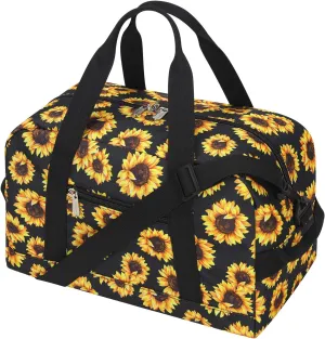 Small Gym Bag 14 inch lightweight Carry On Mini Duffel Bag for Travel Sport - Sunflower