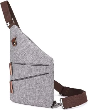 Small Leisure Sling Bag Shoulder Backpack Chest Pack Casual Hiking Rucksack Cross Body Daypack Crossbody(Gray)