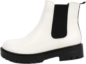 Soda Women's Faux Leather Round Toe Chelsea High Top Platform Ankle Boot
