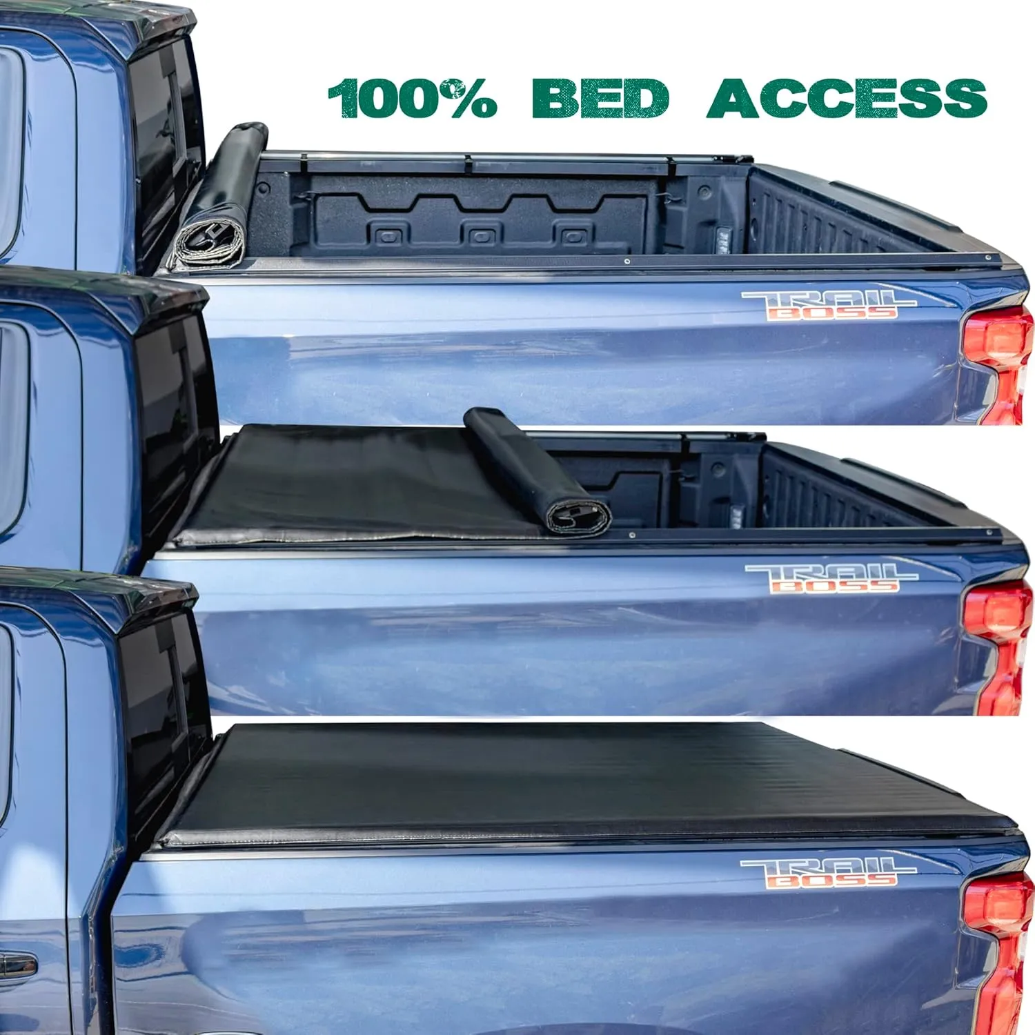 Soft Roll Up Truck Bed Tonneau Cover |SR029|Fits 2019-2025 Chevy Silverado/GMC Sierra 5'10" Bed (69.9")