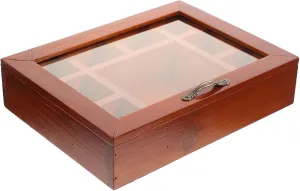 SOIMISS Wooden Jewelry Box with Transparent Lid Vintage Jewelry Organizer for Necklaces Pendants and Watches Elegant Storage for Home Office and Stylish Design