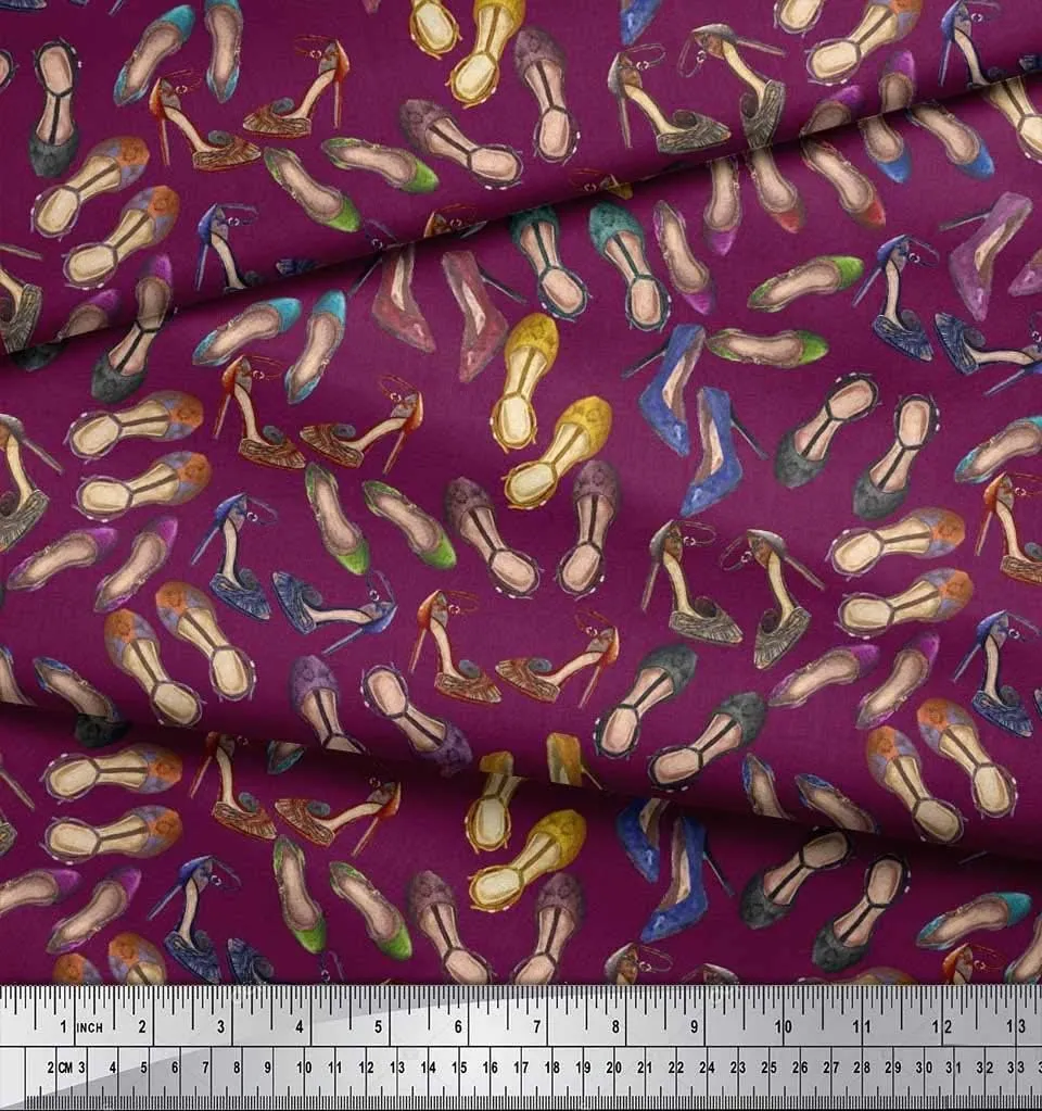 Soimoi Velvet Fabric Bellies & High Heels Fashion Decor Fabric Printed Yard 58 Inch Wide