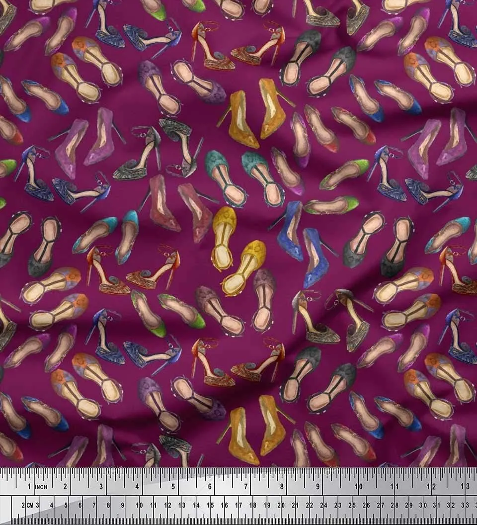 Soimoi Velvet Fabric Bellies & High Heels Fashion Decor Fabric Printed Yard 58 Inch Wide