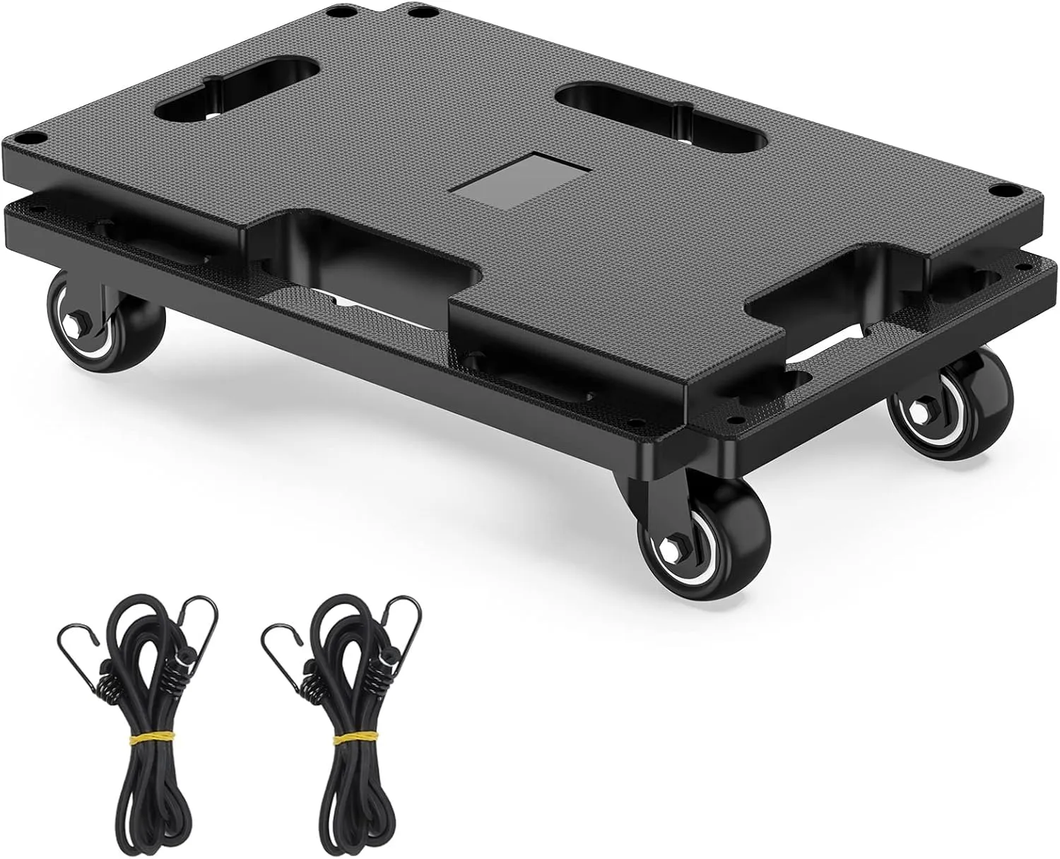 SOLEJAZZ Furniture Mover Dolly 4 Wheels Heavy Duty Small Furniture Moving Dollies Rollers with 4 Wheels 440 Lbs Capacity Rolling Platform Interlocking Design Flat Dolly with Wheels, Black, 1 Pack
