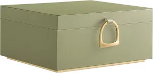 SONGMICS 2-Layer Jewelry Box, Jewelry Organizer with Handle, Removable Jewelry Tray, Jewelry Storage, Floating Effect, 8.1 x 9.4 x 4.3 Inches, Gift Idea, Laurel Green UJBC165C02