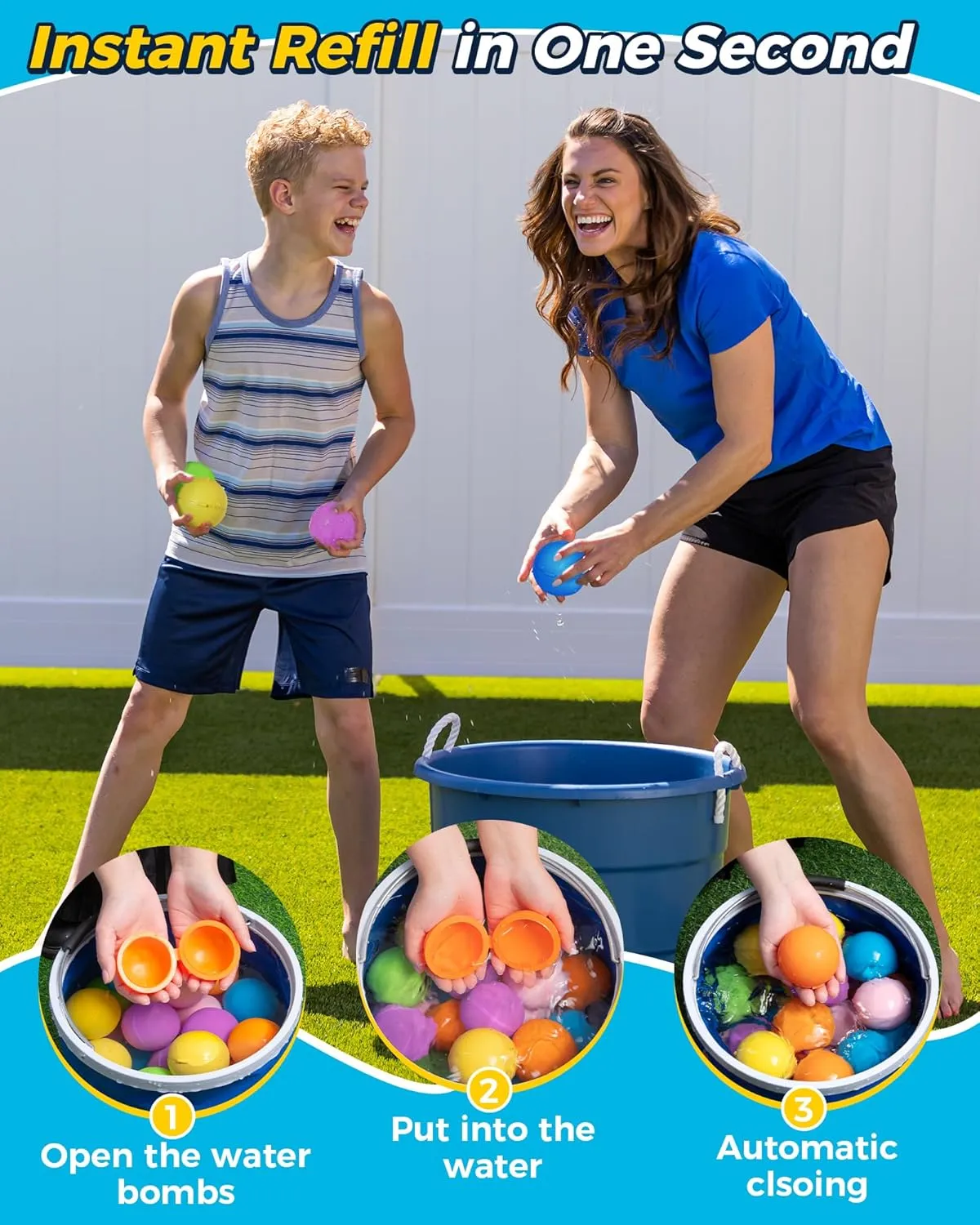 SOPPYCID Reusable Water Bomb balloons, Summer Toy Water Toy for Boys and Girls, Pool Beach Toys for Kids ages 3-12, Outdoor Activities Water Games Toys Self Sealing Water Splash Ball for Fun(16Pack)