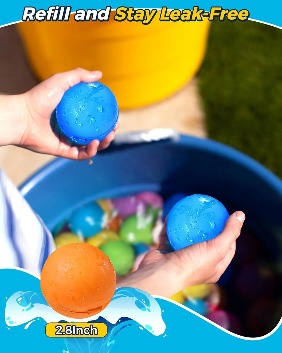 SOPPYCID Reusable Water Bomb balloons, Summer Toy Water Toy for Boys and Girls, Pool Beach Toys for Kids ages 3-12, Outdoor Activities Water Games Toys Self Sealing Water Splash Ball for Fun(16Pack)