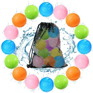 SOPPYCID Reusable Water Bomb balloons, Summer Toy Water Toy for Boys and Girls, Pool Beach Toys for Kids ages 3-12, Outdoor Activities Water Games Toys Self Sealing Water Splash Ball for Fun(16Pack)