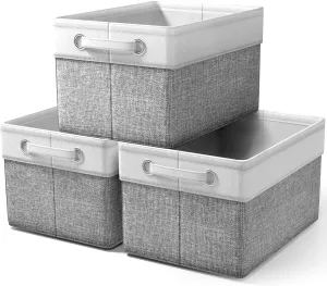 Sorbus Fabric Storage Bins for Shelves - 15 Inch Sturdy Collapsible Storage Bins with 2 Handles, Foldable Baskets for Organizing Home, Closets, Shelf, Toys, Clothes, Large Decorative Storage Baskets