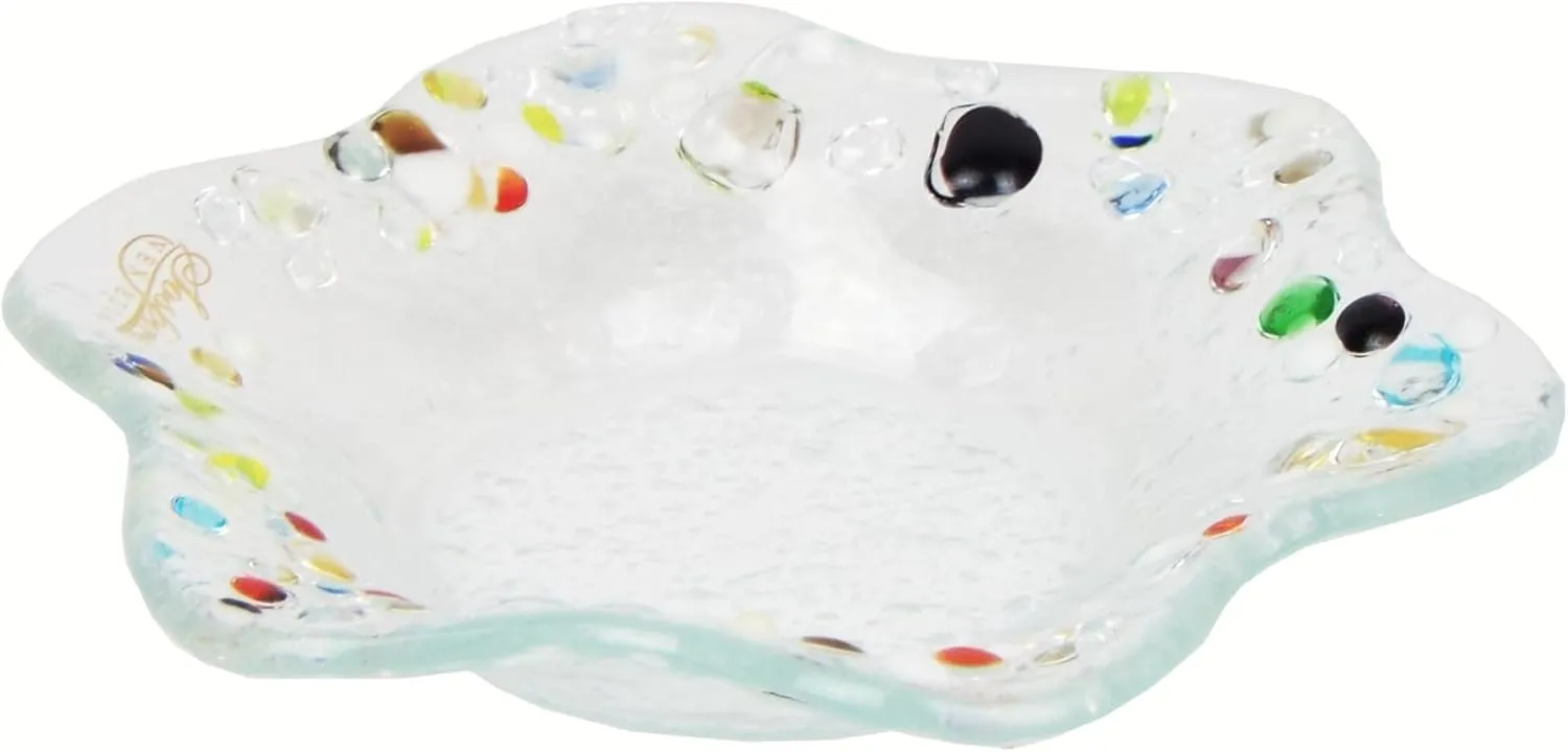 Sospiri Venezia - Jewelry Dish Tray, Ring Dish, Murano Glass Trinket Tray, Key Bowl, Decorative Plate, for Friends Sisters Daughter Mother (5"x5" Round)