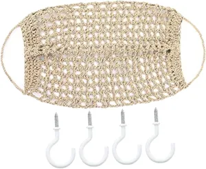 Space-saving Fruit Vegetable Hammock Woven Hanging Basket for Kitchen Dec