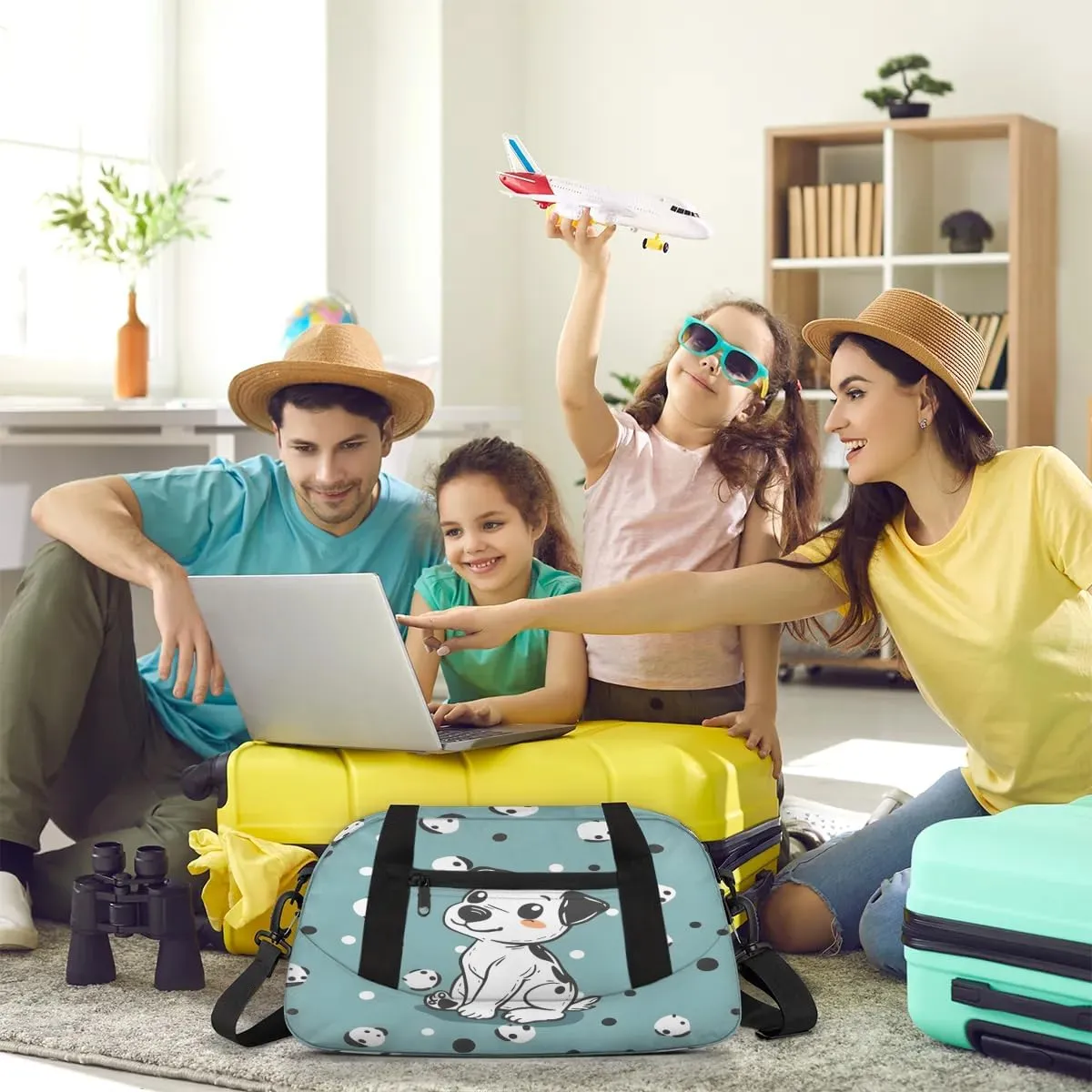 Sport Duffel Bag Adorable Dog Kids Gym Bag Weekender Overnight Bags for Boys Girls Teens Carry On Workout Travel Bag